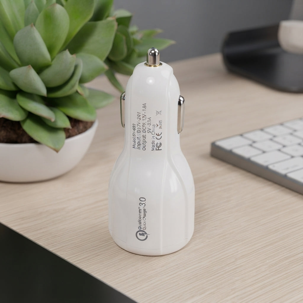 Dual USB QC 3.0 Fast Car Charger – 31W Quick Charge Adapter